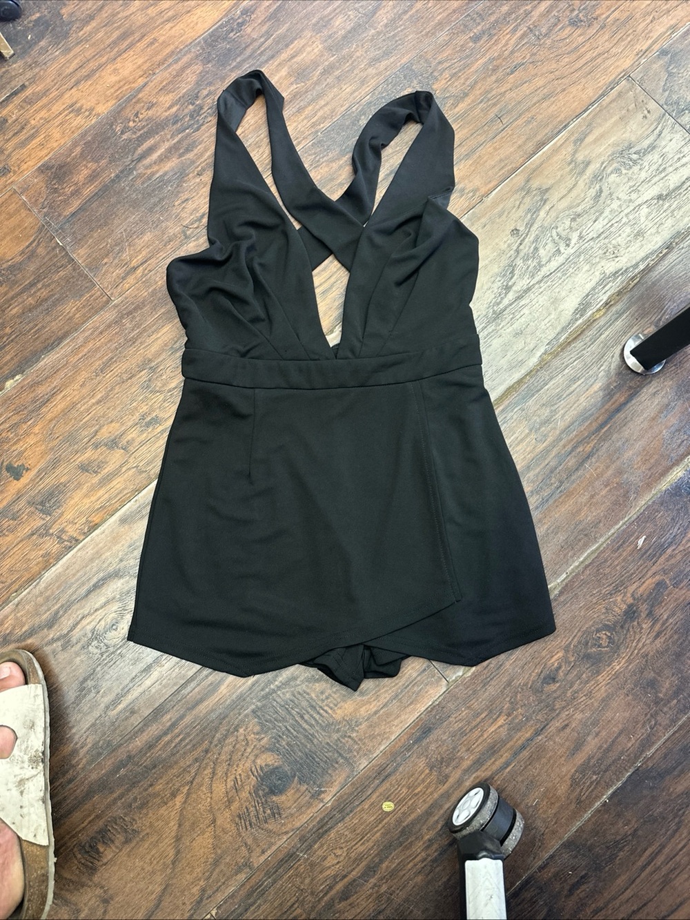 NWT Fashion Nova Rhonda Wrap Romper Black Size M - Picture 2 of 12